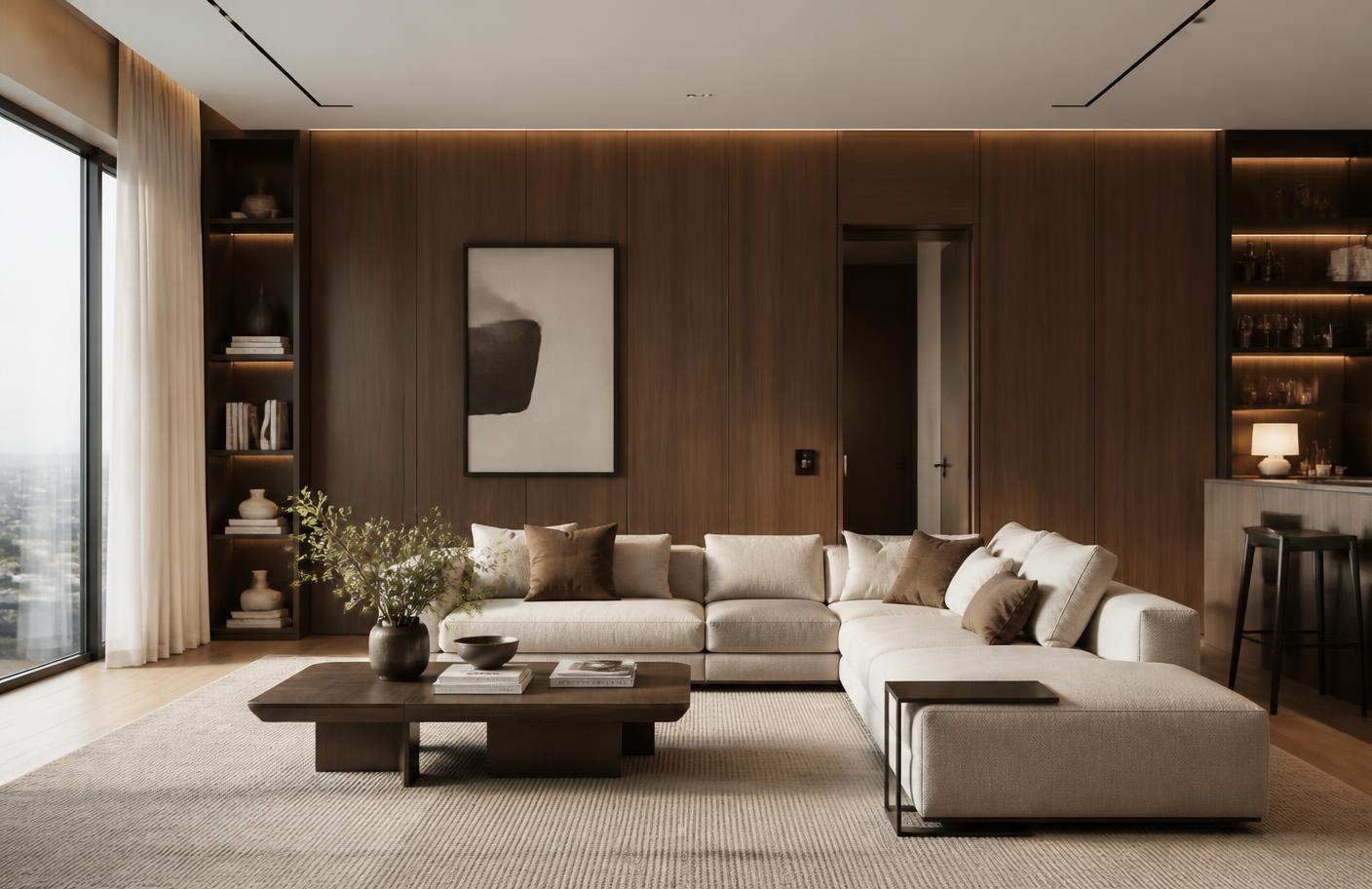 Living do apartamento decorado